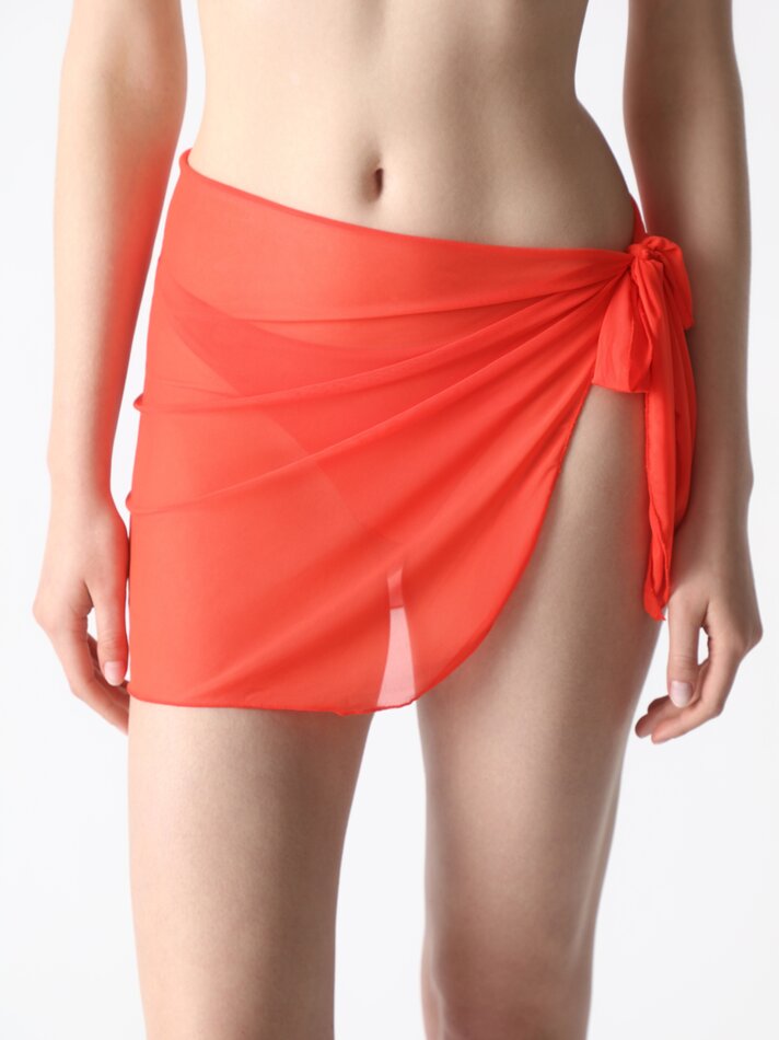 Sarong com amarração lateral - Vermelho Vivo