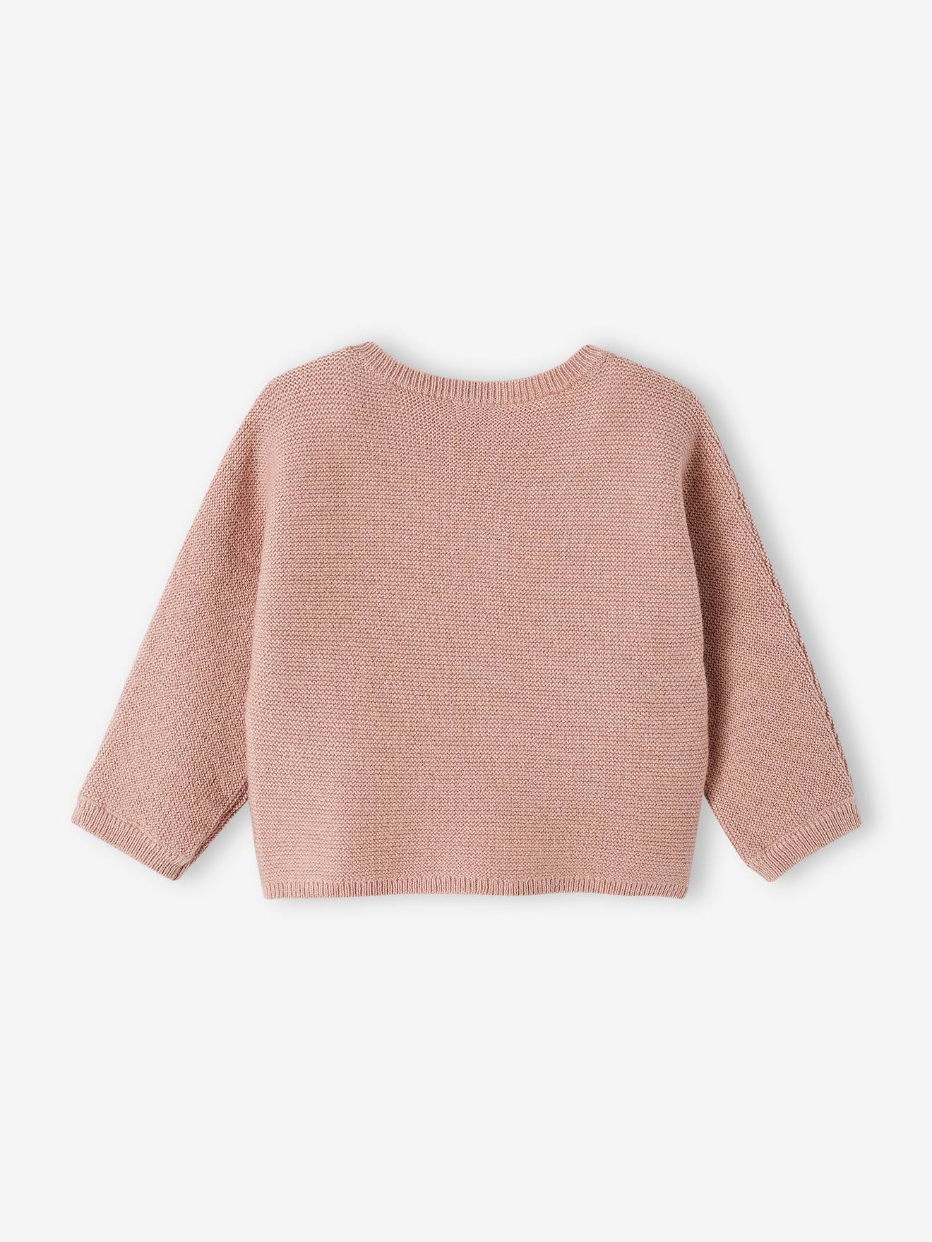 Casaco de lã e algodão rosa bebê estilo casaquinho para maquiagem