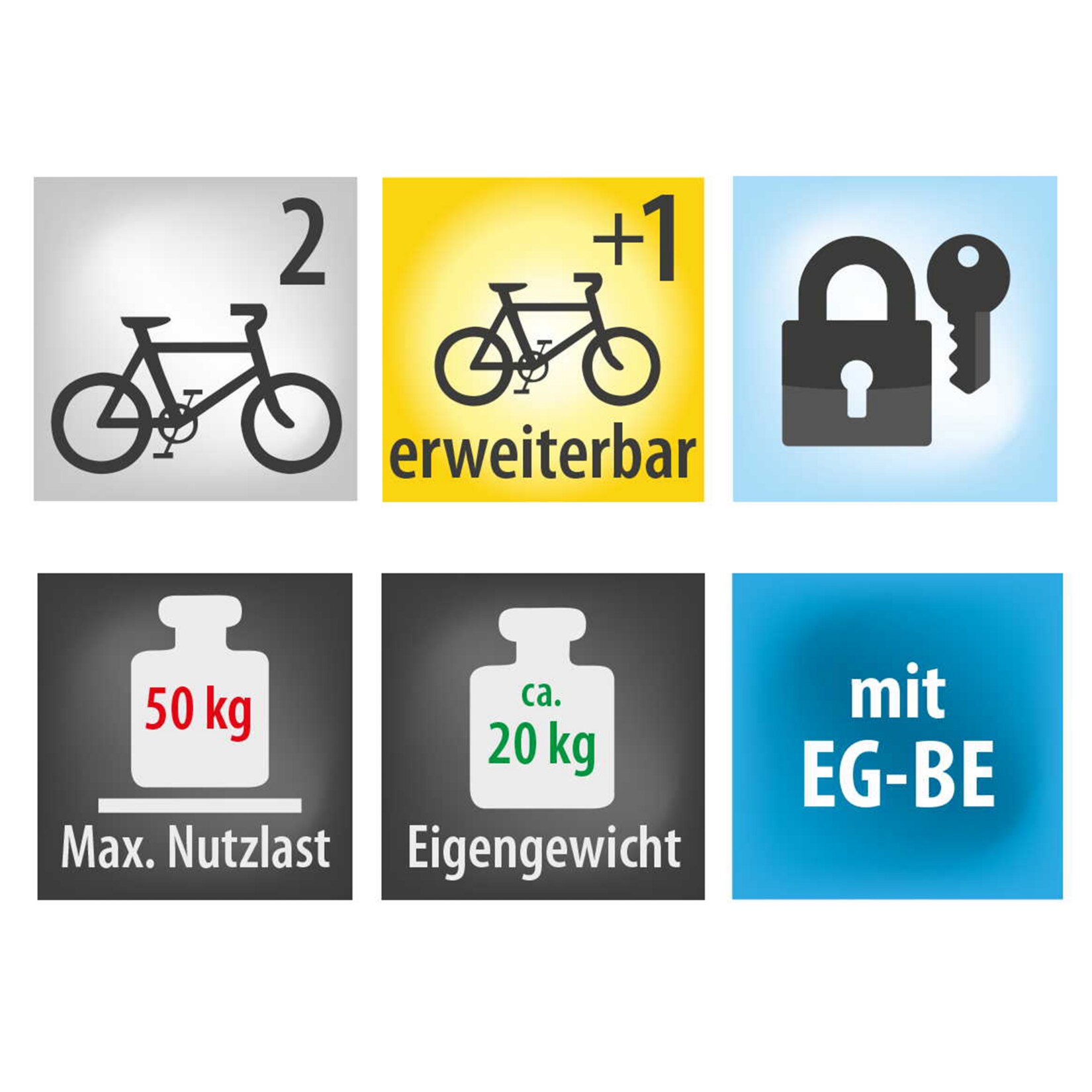 EUFAB Fahrradträger Crow Plus für 2 Fahrräder, erweiterbar