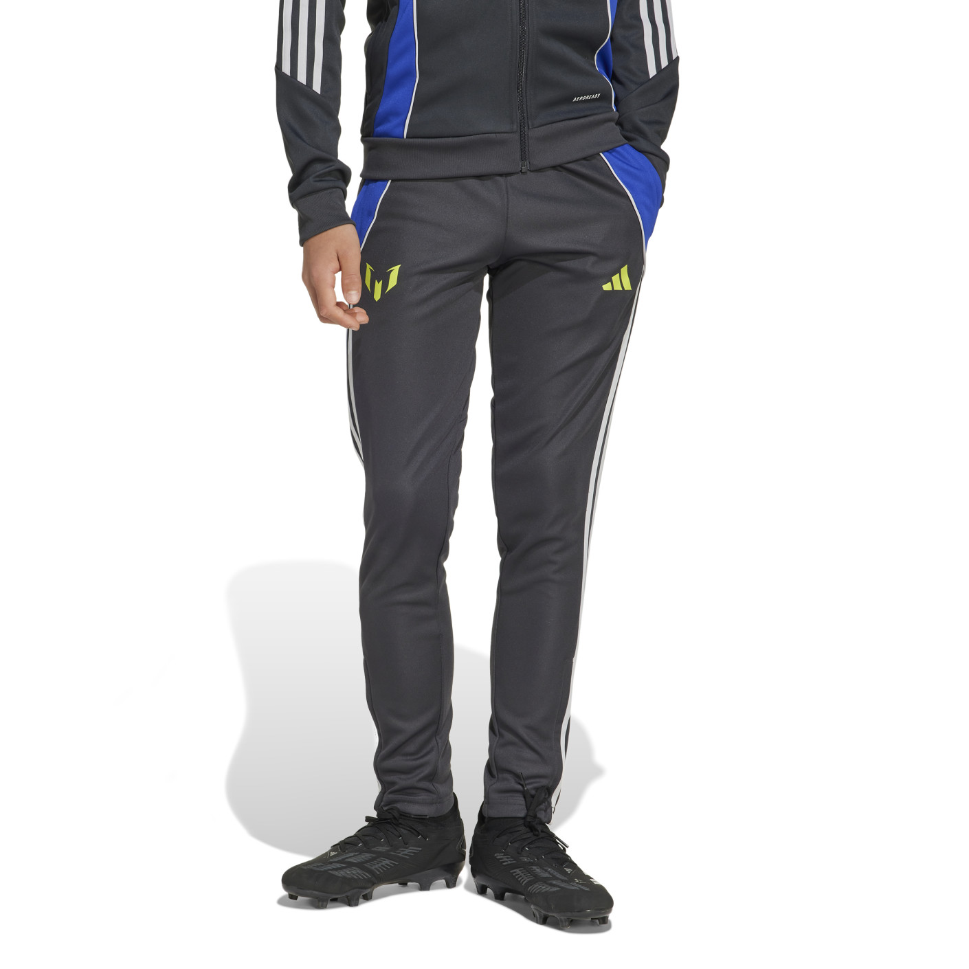 adidas Messi Trainingspak Full-Zip Kids Donkergrijs Neongeel Blauw