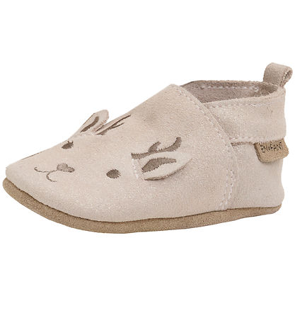 En Fant Leder-Krabbelschuhe - Brüniertes Flieder m. Glitzer
