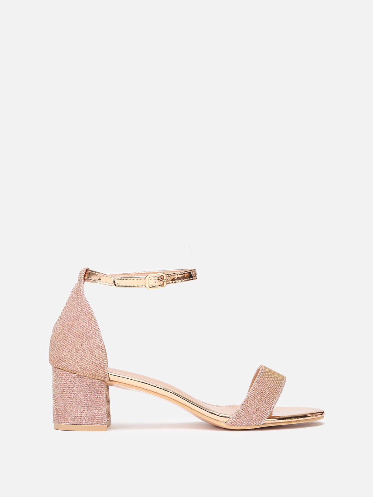 Sandales vernies et pailletées grandes tailles- Doré rose