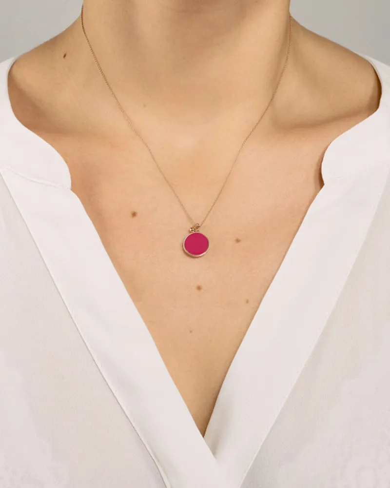 Collier Maria Coral Disc on Chain Ginette NY