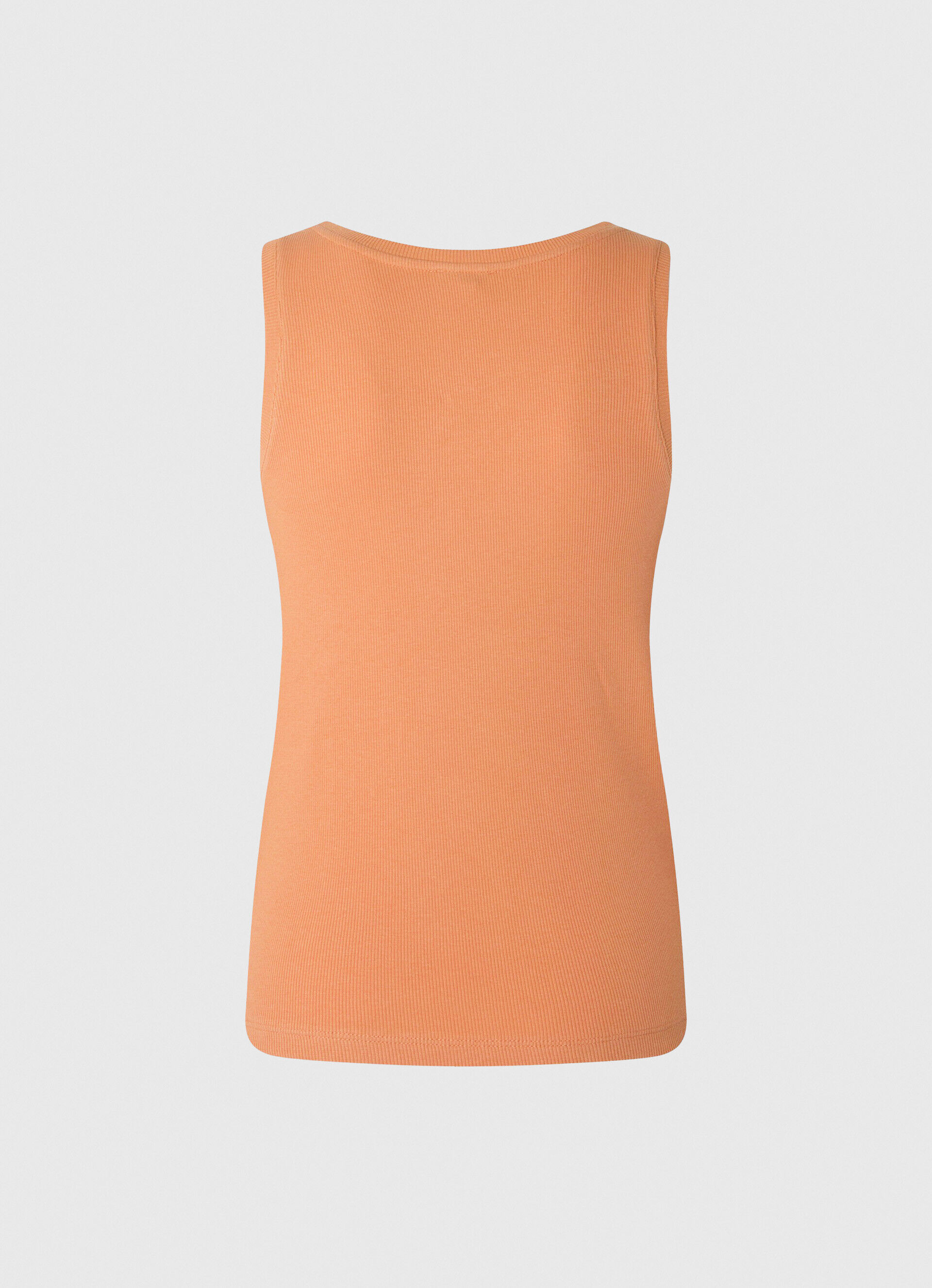Camiseta de manga canelada - pêssego laranja