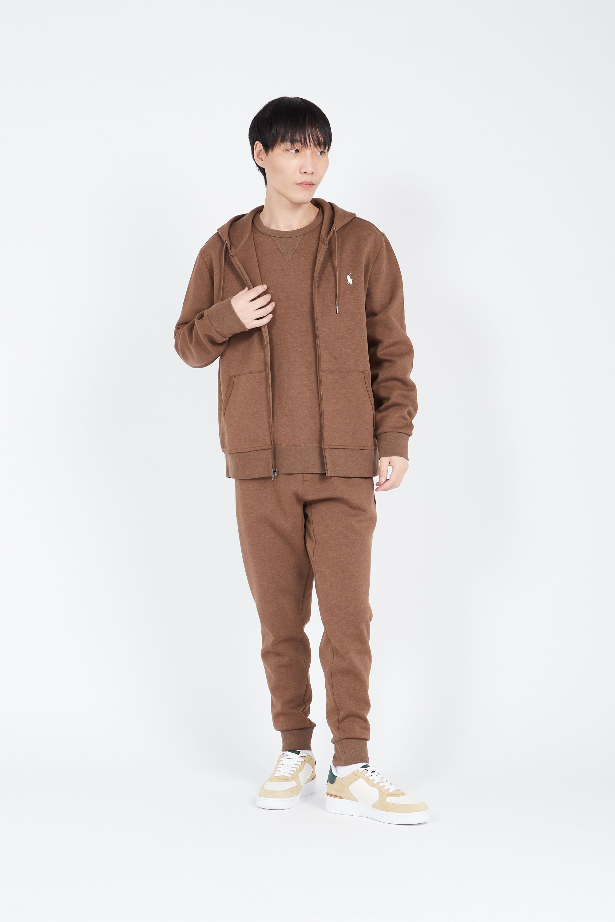POLO RALPH LAUREN Hoodie zippé 30/1 DOUBLE KNT CVC-LSL-KNT Marron