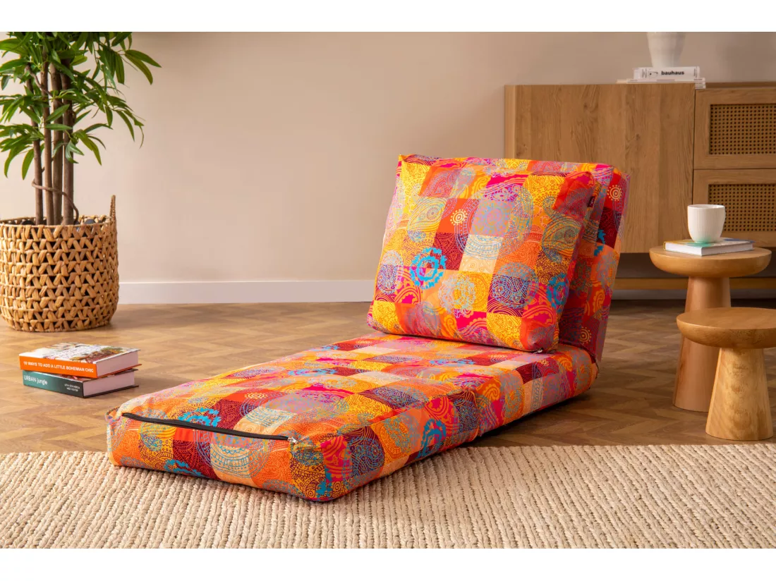 Fauteuil convertible multipositions patchwork Talya 60cm
