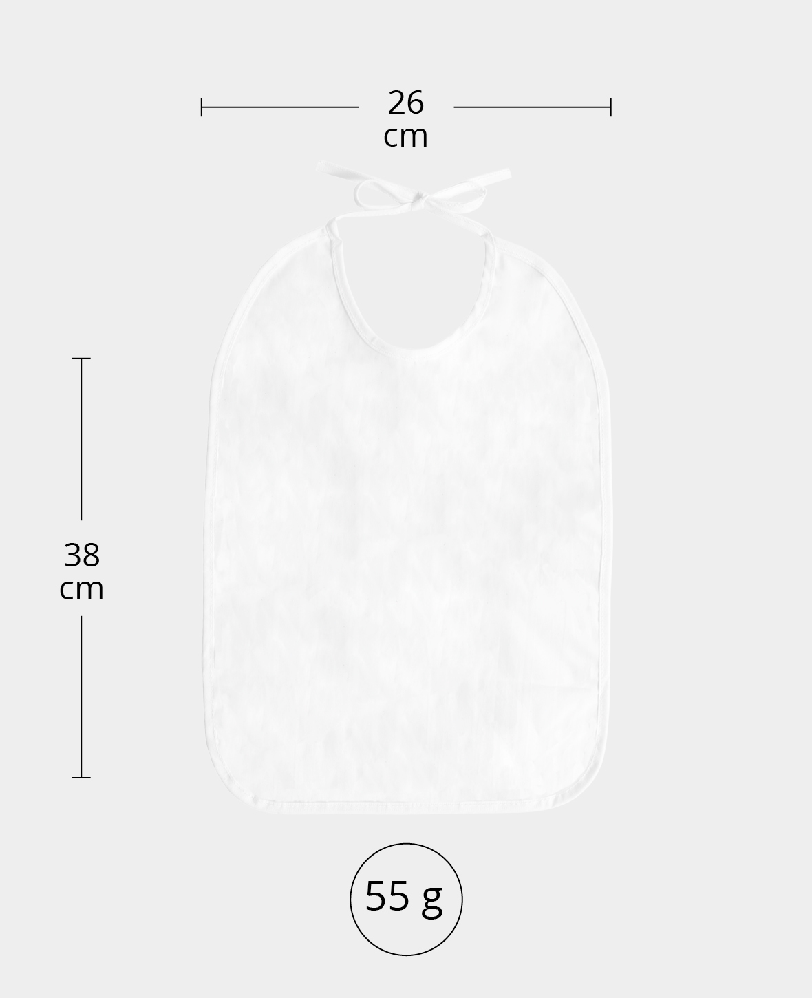 (38x26cm) Bio Baumwolle Bindelätzchen für Babys DIY Lätzchen - Weiss
