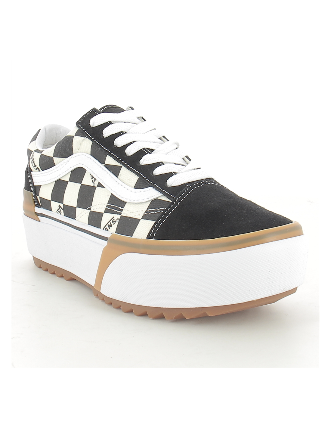 vans Sneakers compensées femme old skool stacked noir et blanche
