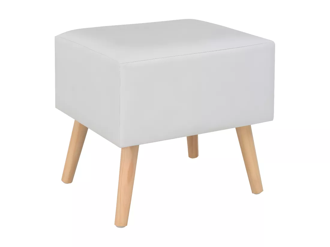Table de chevet Blanc 40x35x40 cm Similicuir