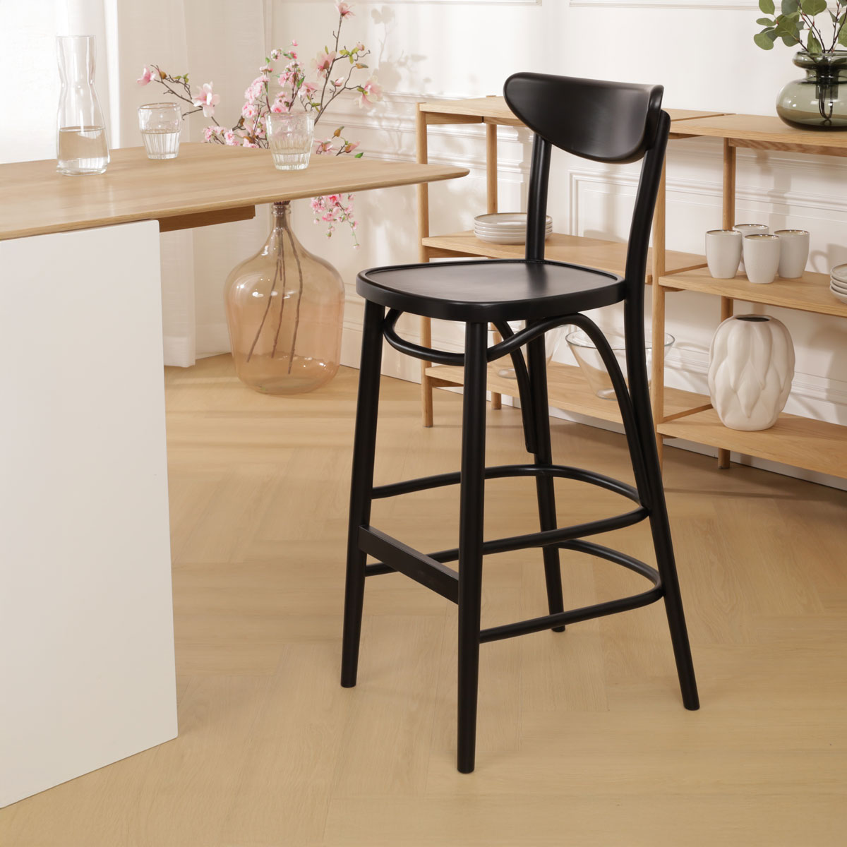 Houten barkruk Musa zwart - 75 cm