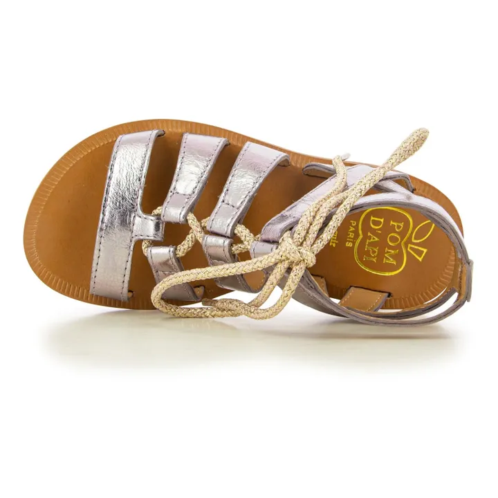 Pom d'Api Sandales Plagette Guily Strap  | Argenté