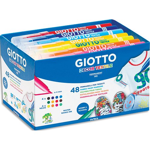 Classpack feutres decor textil giotto couleurs        permanentes et lavables       fixation au fer chaud 48