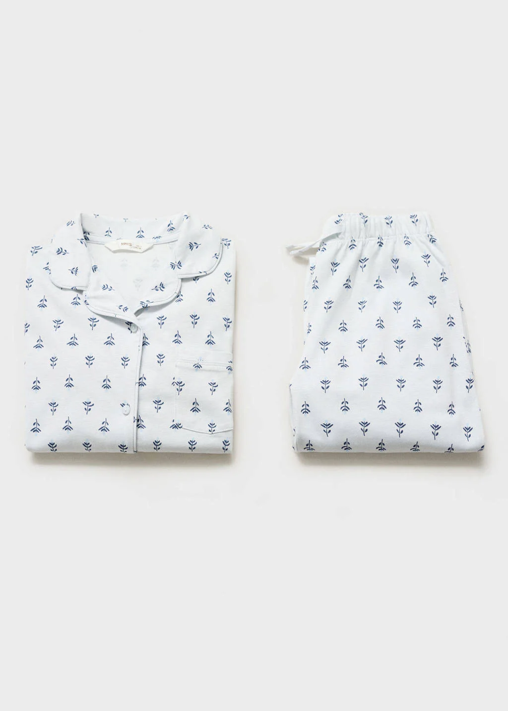 Mango Kids pyjamaset lichtblauw/wit