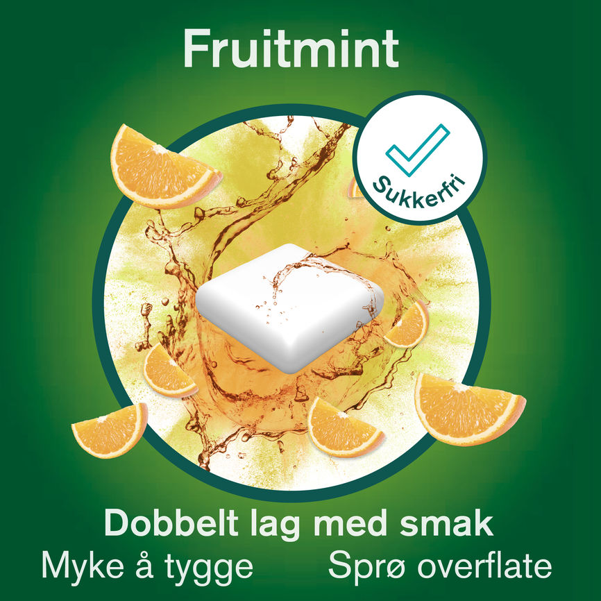 Nicorette Fruitmint tyggegummi 4 mg nikotin, slutte å røyke