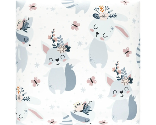 Wandkussenset met wasbeerprint, fluweellook, 30 x 30 cm, 4-delig.