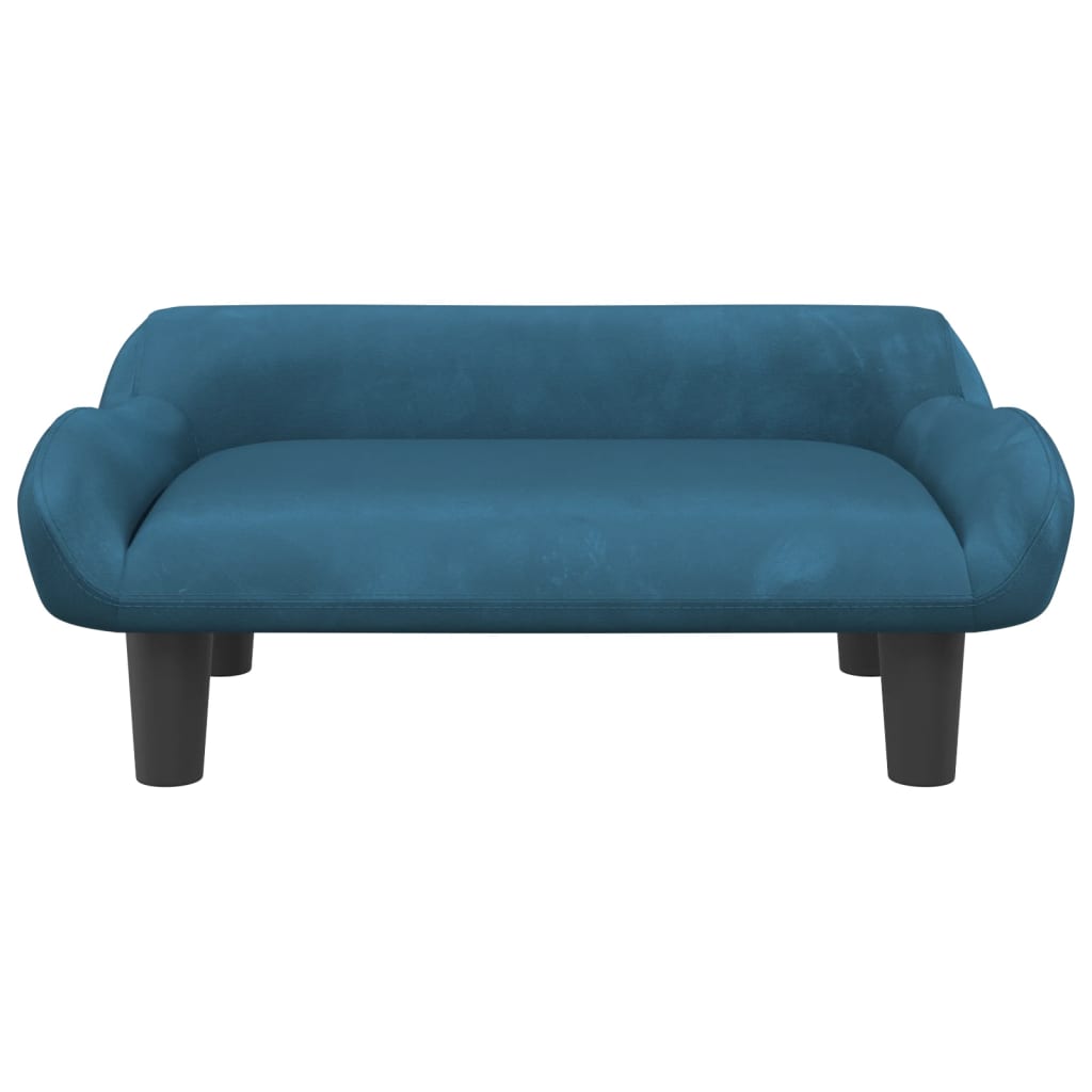 Cama para cães vidaXL em veludo azul, 70x40x24 cm