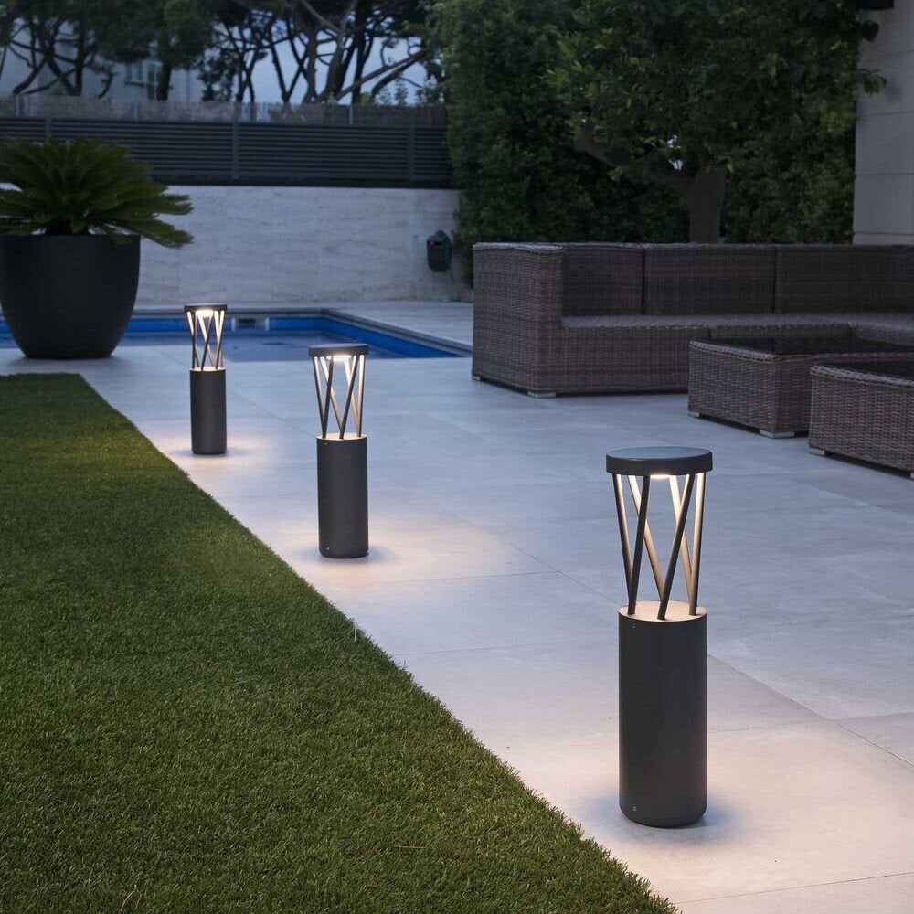 LED-padverlichting Twist van aluminium in donkergrijs IP65