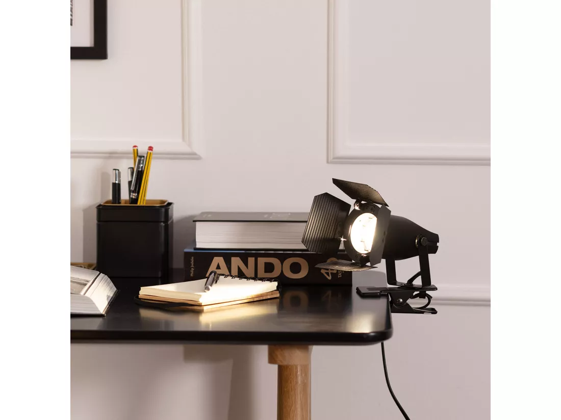 Lampe de Bureau à Pince Kurangna Noir