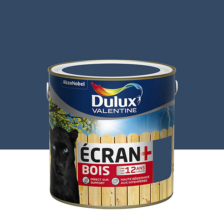Peinture extérieure bois Ecran+ Bois Dulux Valentine satin marine RAL 5003 2L