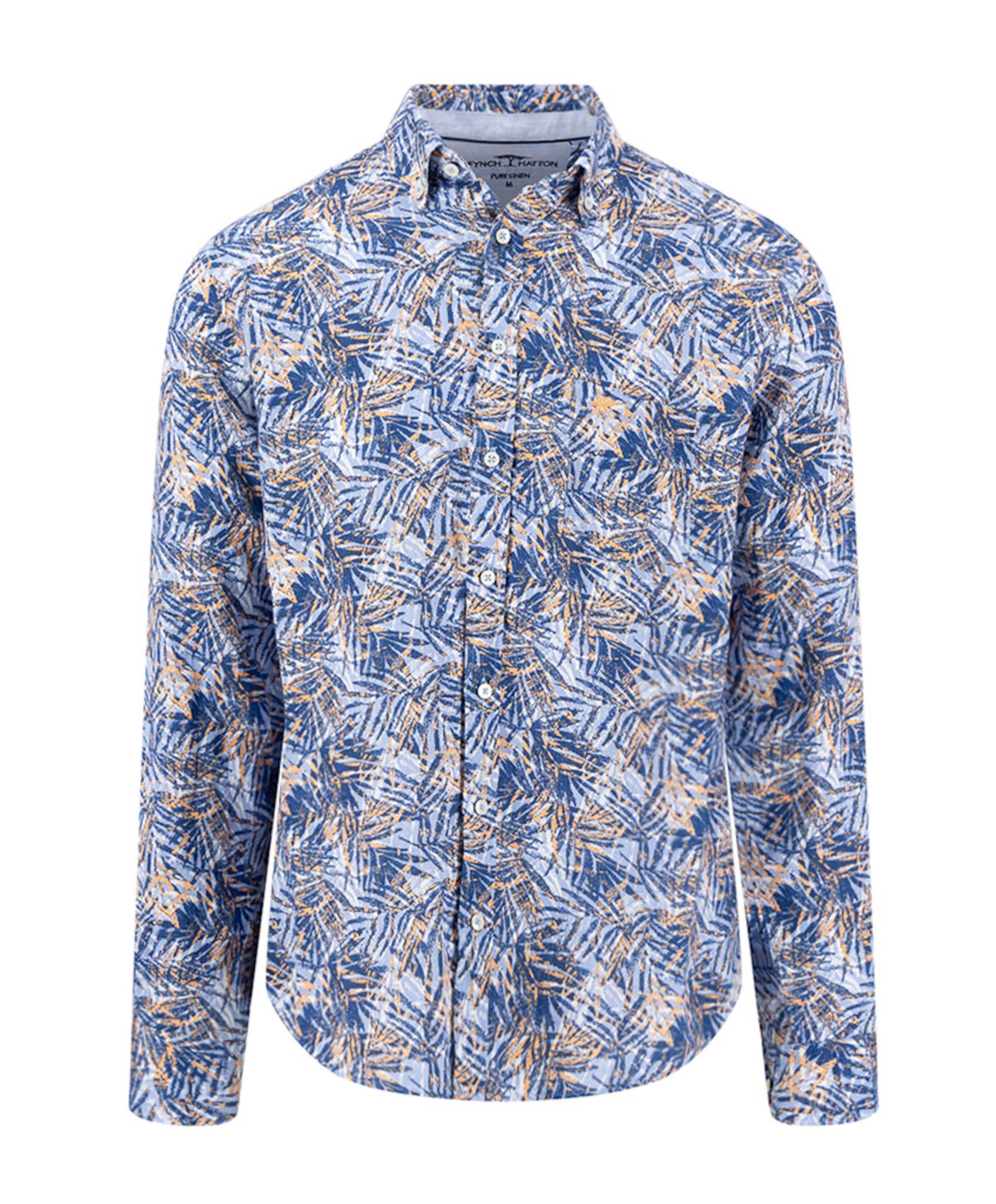 Fynch-Hatton Heren overhemd lange mouw blauw