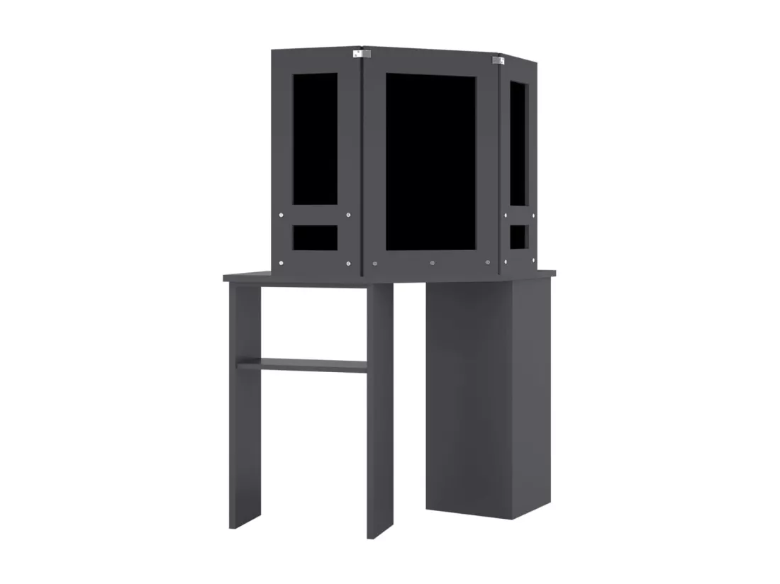 Coiffeuse d'angle avec LED Gris 111x54x141,5 cm