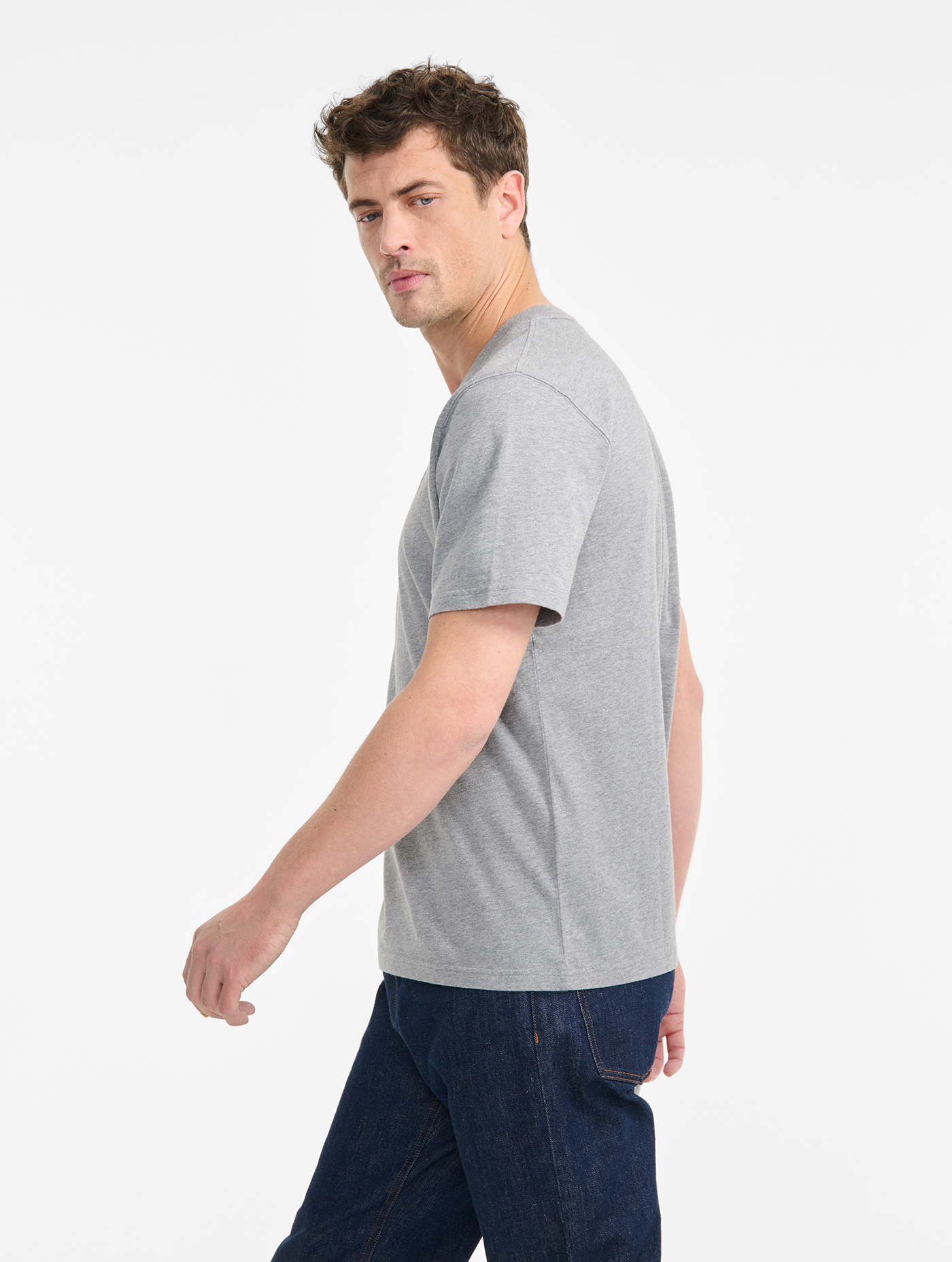 T-shirt col rond LIGHT HEATHER GREY