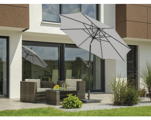 Schneider parasol tuinparasol Harlem Ø 270 cm rond zilvergrijs