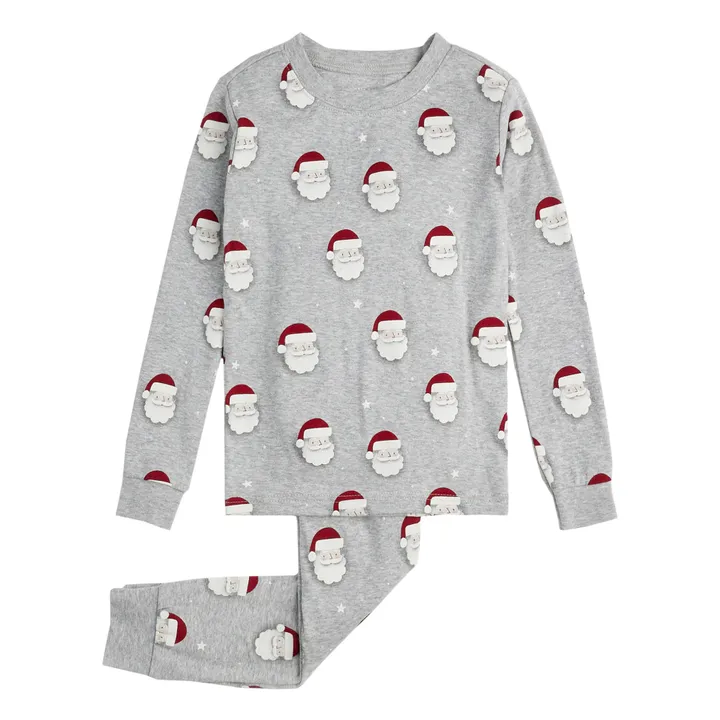 Petit Lem Pyjama Coton Bio Père Noël | Gris chiné