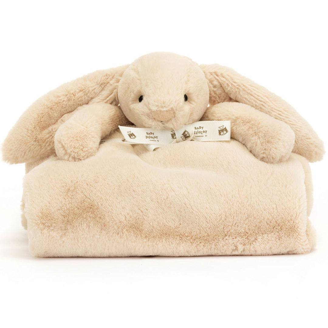 jellycat knuffeldekentje bashful konijn luxe - willow - 70x56 cm