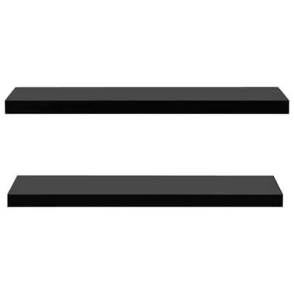 vidaXL - Wandschap - Zwart - MDF - 120 x 20 x 3.8 cm - 2 stuks