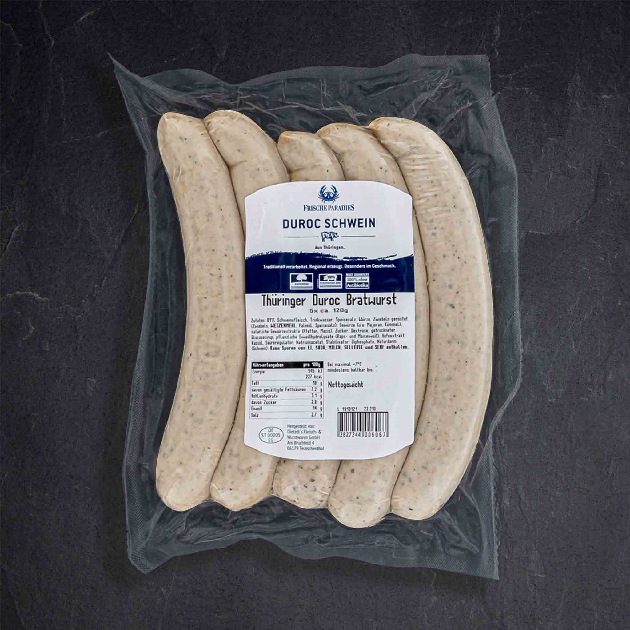 Duroc Schwein Bratwurst | Frischeparadies