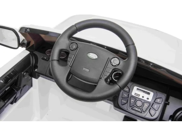 Land Rover Discovery elektrisk børnebil hvid   fjernbetjening   EVA-hjul   langsom start   MP3-radio