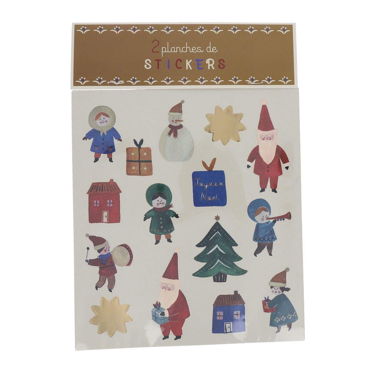 Set de 2 planches de stickers Noël Mercredi et Patati