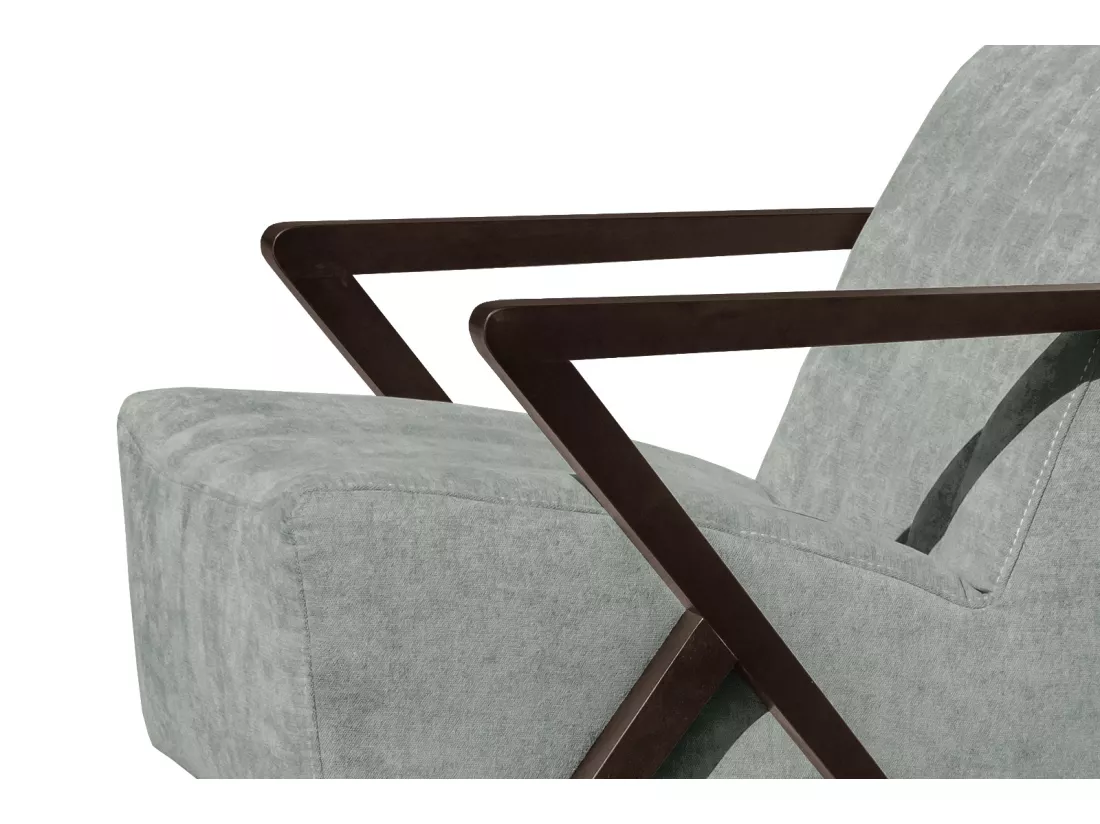 Fauteuil fixe Lebron, tissu gris pierre