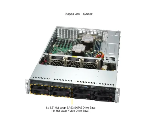 Supermicro Mainstream SuperServer 621P-TRT - Server - rack-monterbar 2U - uden CPU - RAM 0 GB - hot-swap 3.5