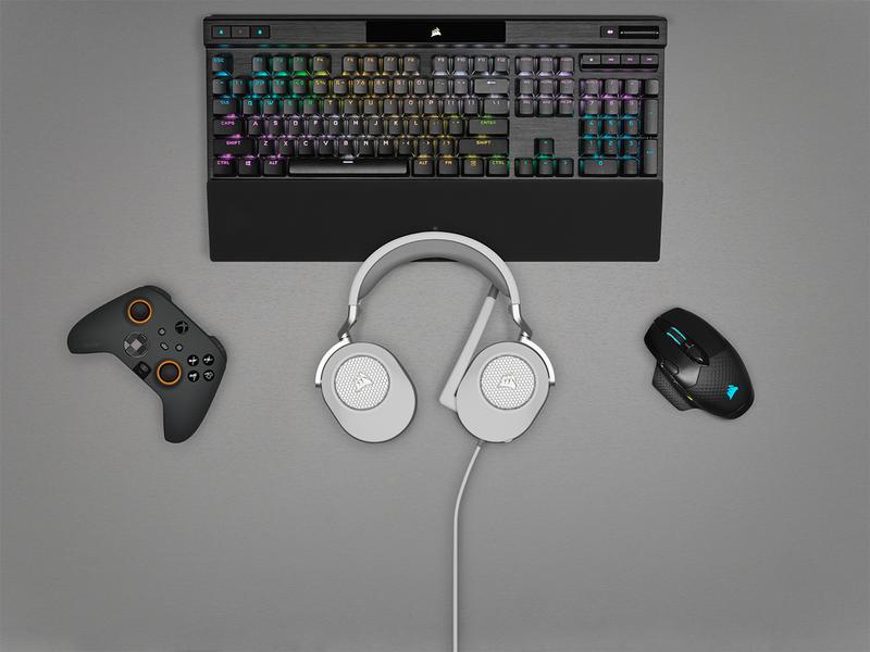 Corsair Headset HS65 Surround Weiss Gaming Headset mit Surround Sound