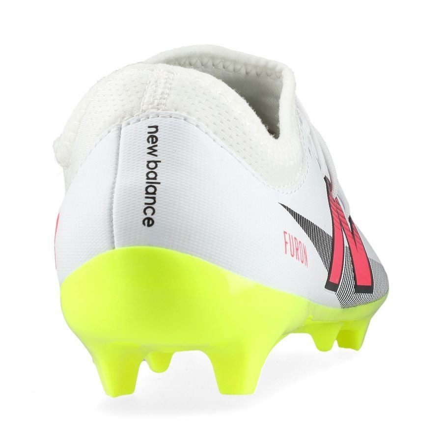 New Balance Furon V7 Dispatch FG - Blanc/Violet/Jaune Fluo Enfant