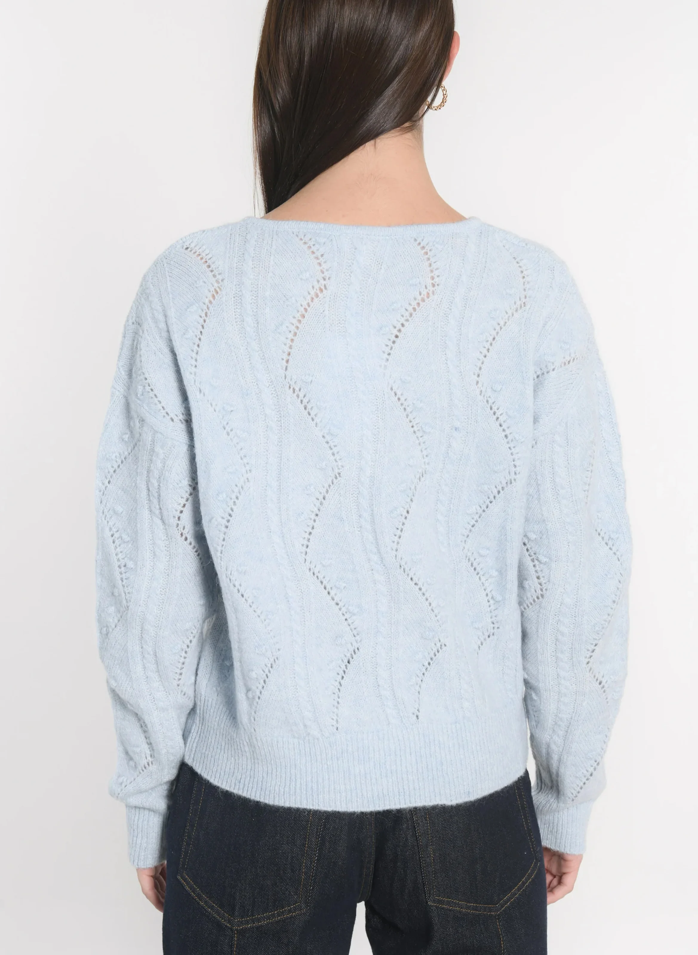 MONICA - Pull oversize col rond | Bleu