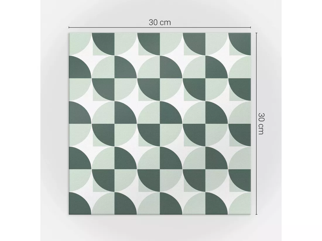 Carreaux autocollants PVC, Carrelage PVC adhésif - 9x30x30 - Géométrie des cercles et des carrés