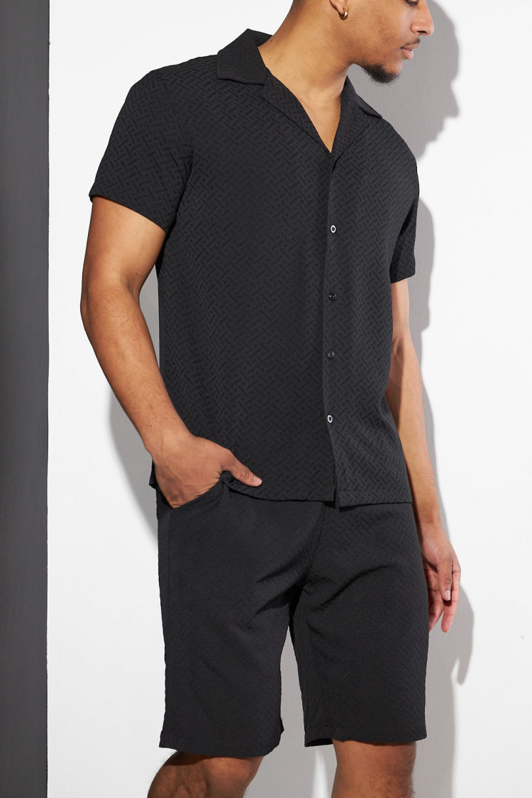 Ensemble 2 pièces chemise + short noir