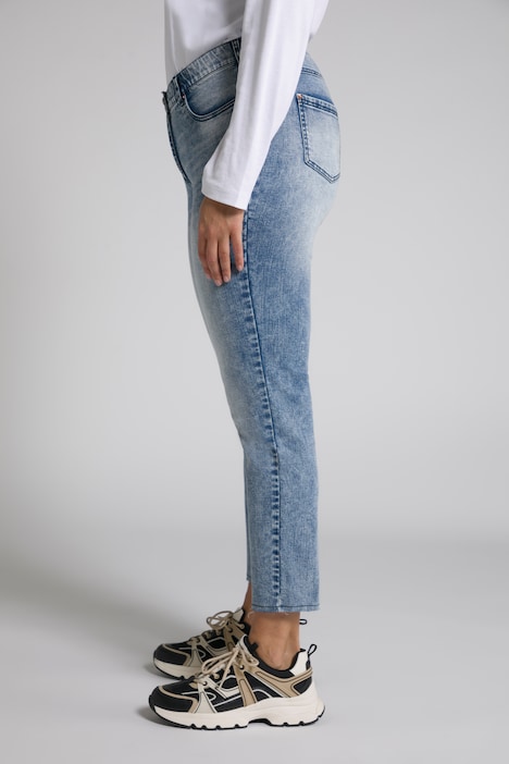 Jeans Sarah, offener Saum, schmales Bein, High Waist