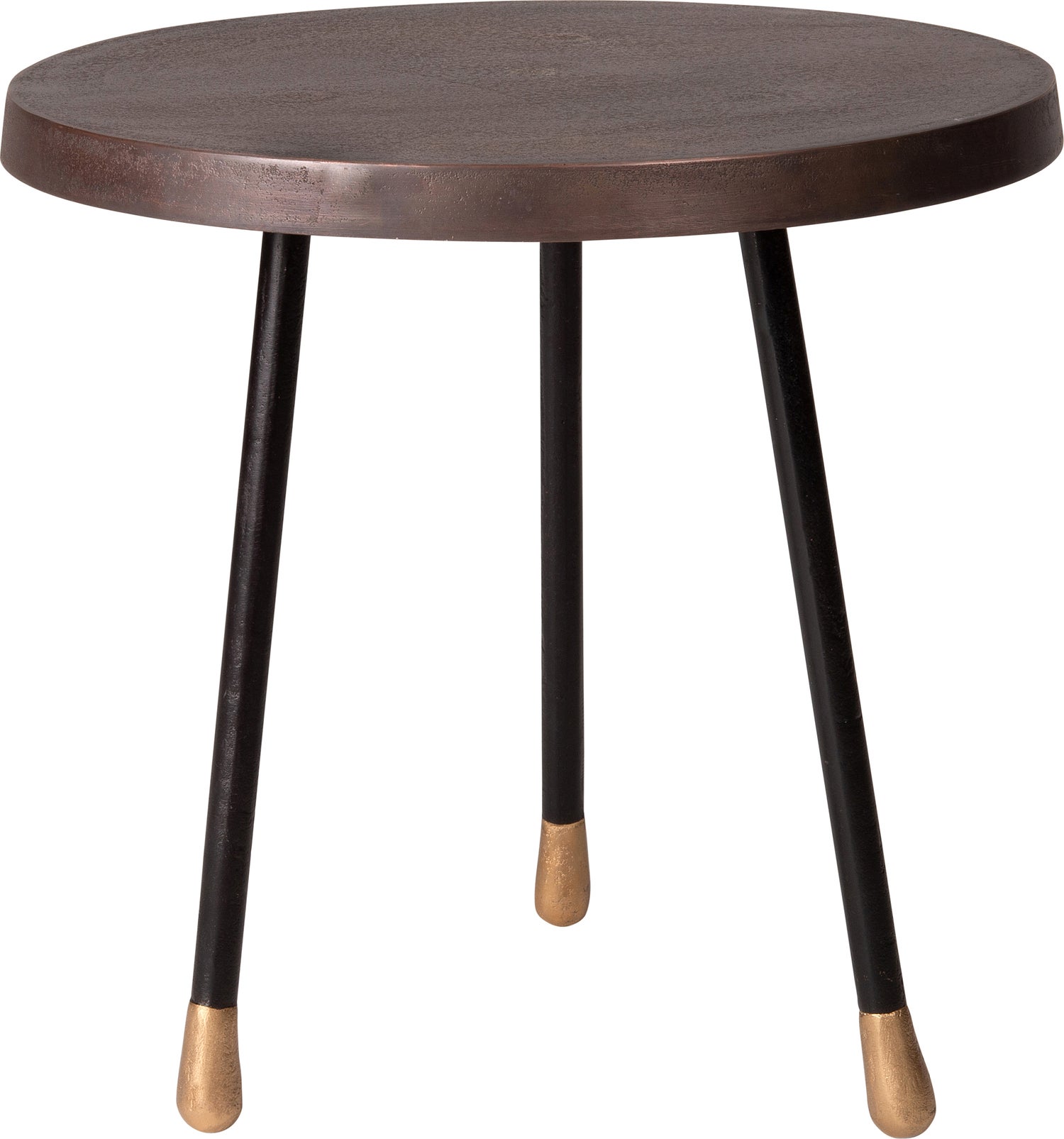 Intratuin bijzettafel Kaite koper / zwart D 40 H 40 cm