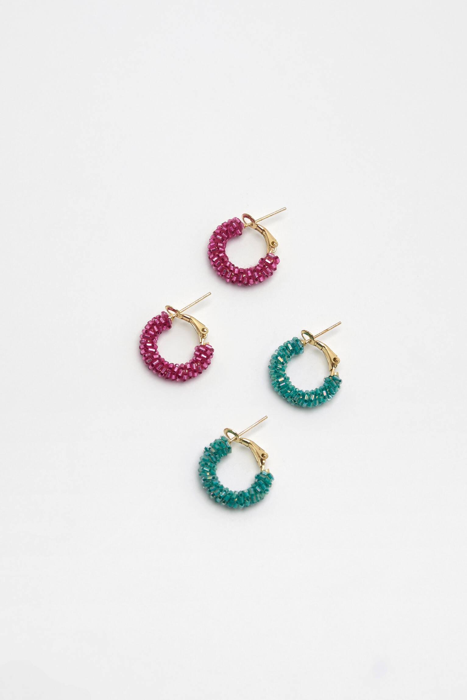 Conjunto de 3 pares de brincos - fúcsia
