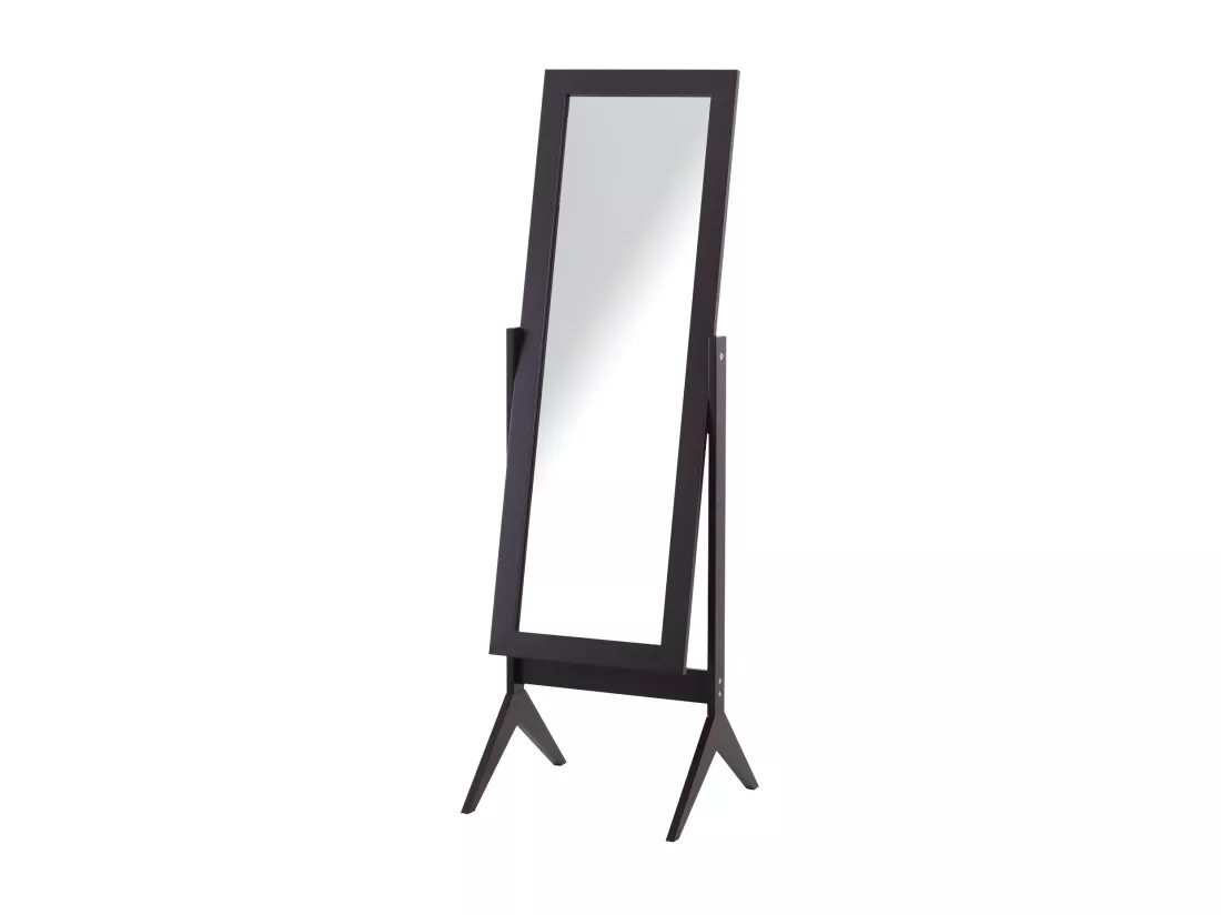 Miroir à pied inclinaison réglable dim. 47L x 46l x 148H cm MDF brun foncé