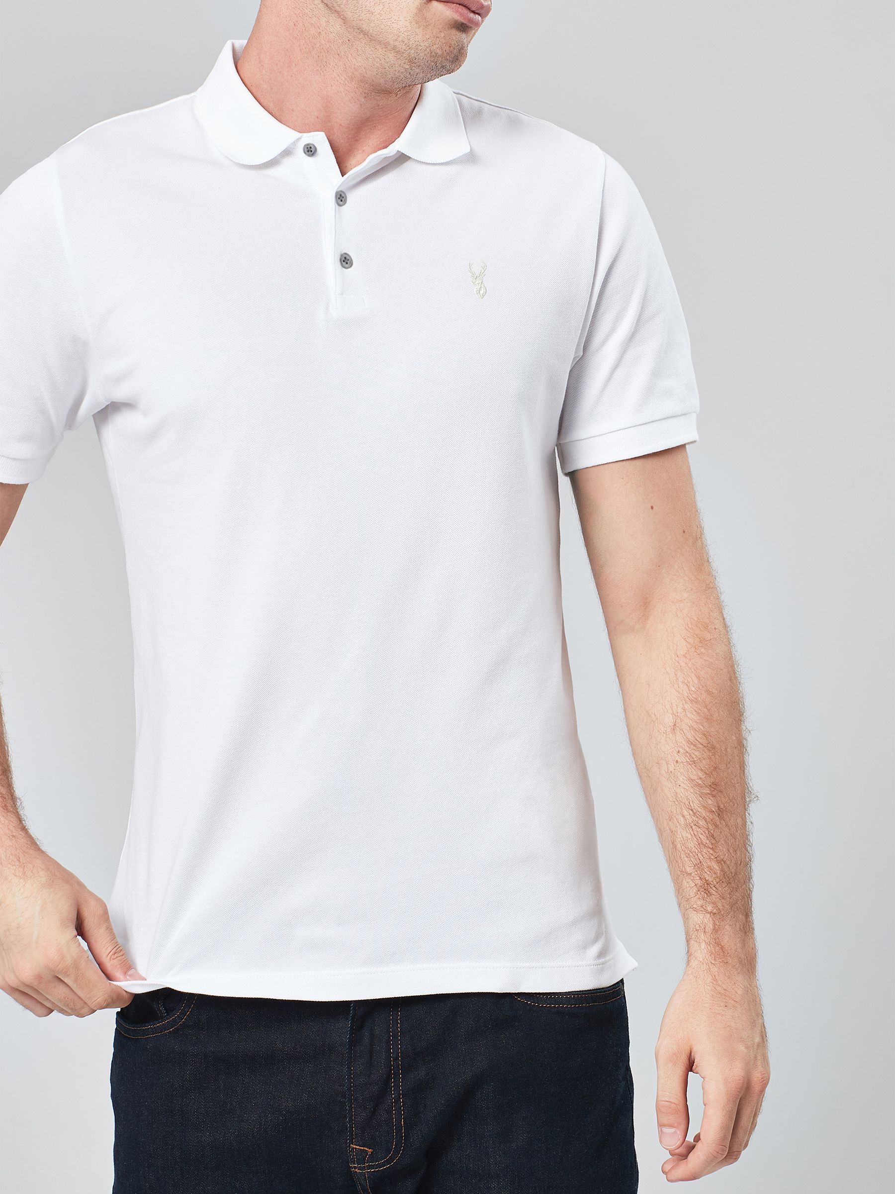 Wit - Normale Pasvorm - Long-Sleeve Pique Polo Shirt