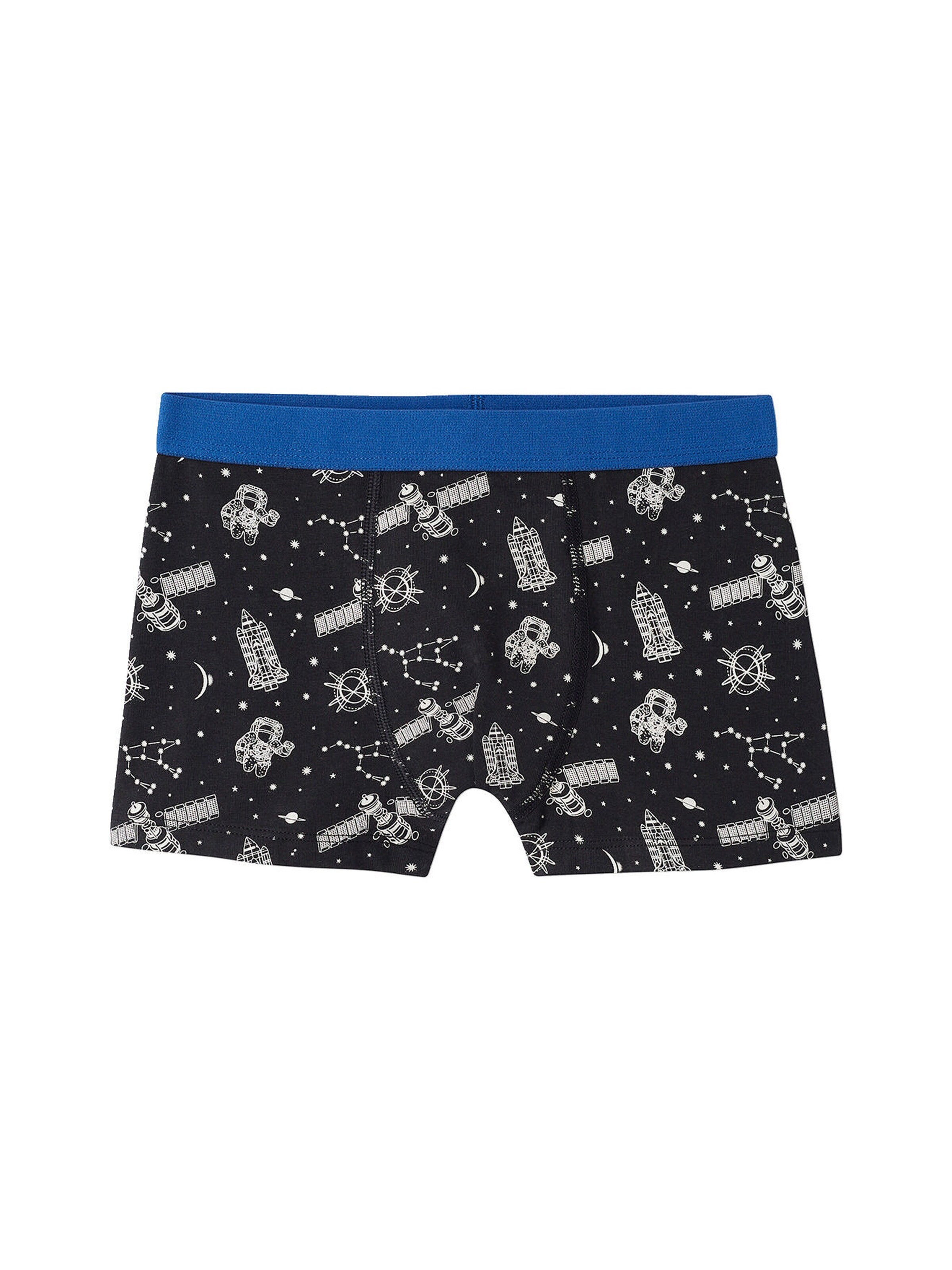 Vertbaudet 5er-Pack Jungen Boxershorts aus Stretch, Weltraum königsblau