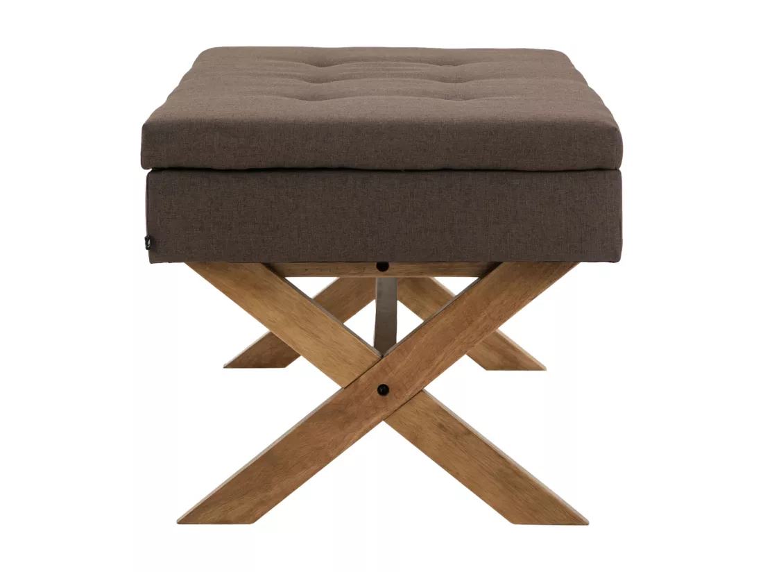 Banquette - Tissu & Bois - Marron - Namaro