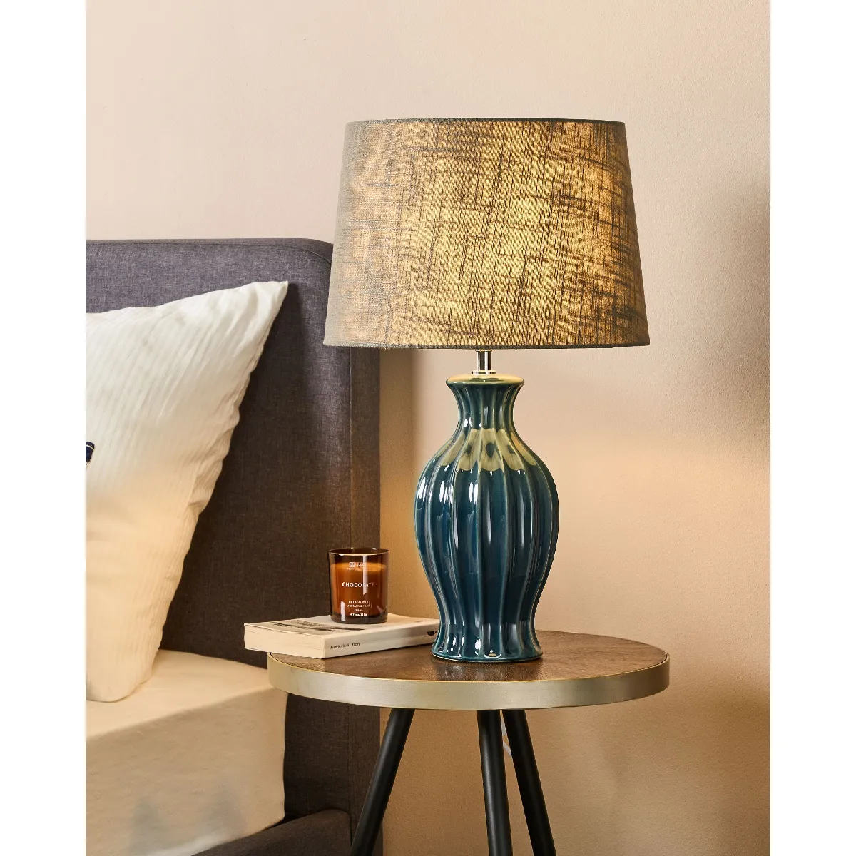 BELIANI Lampe SAMINA - Céramique Gris