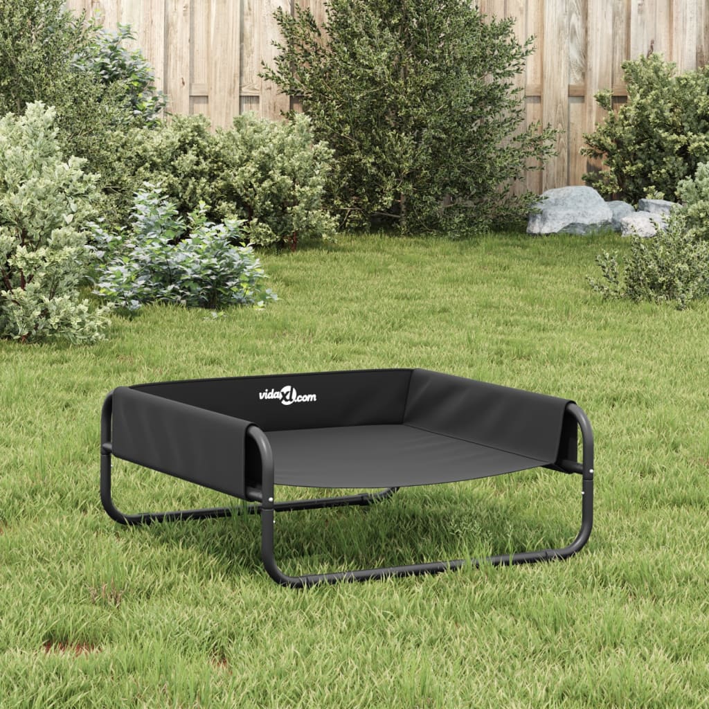 Cama elevada para cães vidaXL em tecido Oxford e aço cinza antracite
