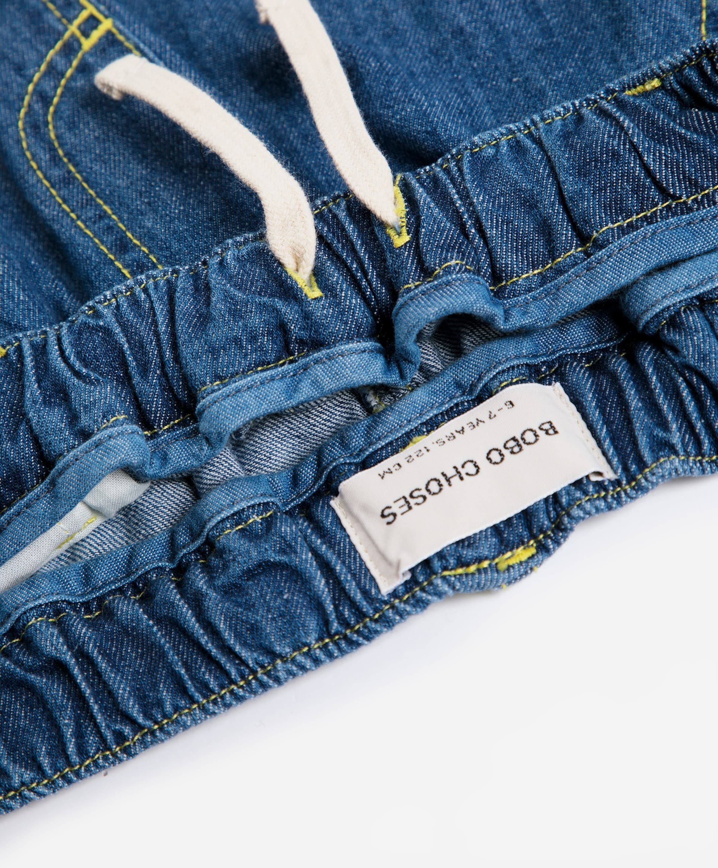 Bobo Choses Taxi Saurus Tag Denim Pants uniseks jeans  blauw